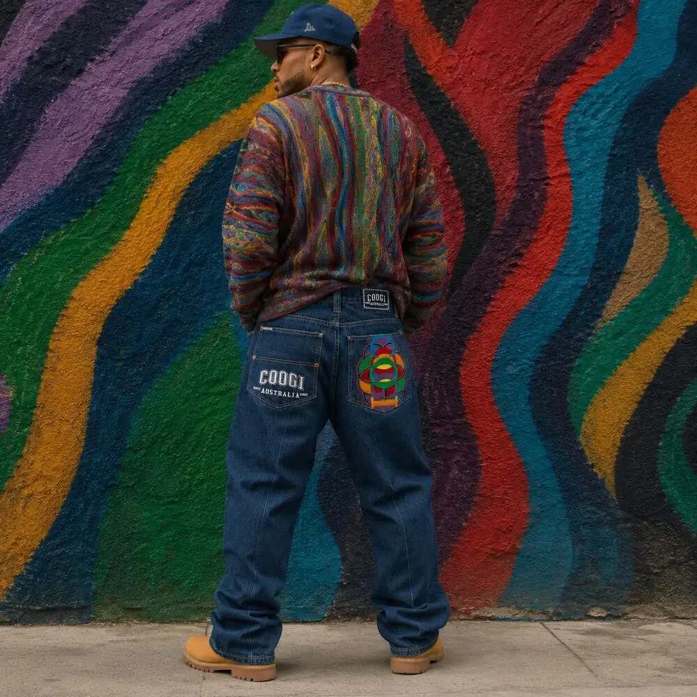 Vintage Coogi Australia Jeans Mens 34x34 Hip Hop Y2K Baggy Denim Biggie skater